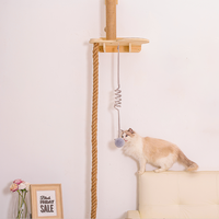 ROPECUBE Tour d'escalade murale pour chat avec griffoir en sisal et étagère en bois Meubles de jeu d'activité pour chat
