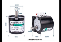 Moteur à arbre excentrique AC 60KTYZ 220V 110V 14W avec support, 2,5 tr/min-80 tr/min, aimant permanent, rotation CW/CCW