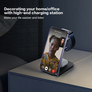 Di alta qualità in alluminio 3 in1 caricatore Wireless Stand per Samsung <span class=keywords><strong>Apple</strong></span> 15W ricarica rapida per <span class=keywords><strong>Smartphone</strong></span> per uso ufficio - Product Image 6