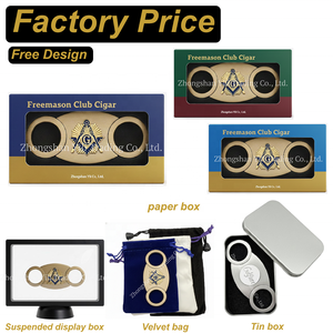 Set Hadiah Pemotong Cerutu Freemason Club, Gaya Klasik Gentleman Lodge, Alat Merokok Logam dengan Kemasan - Product Image 2