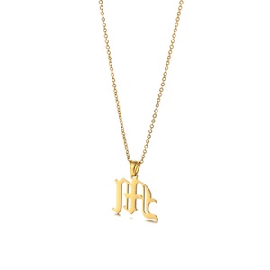 Fashion Gold <b>Silver</b> Jewelry Custom Name Old English Font 26 Capitalized Letter Initial <b>Necklace</b> <b>for</b> Women <b>Men</b> - Product Image 4