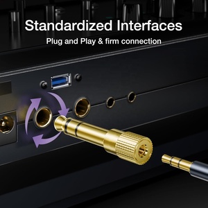 6.35mm <span class=keywords><strong>1</strong></span>/<span class=keywords><strong>4</strong></span> Inch Mannelijke 3.5mm <span class=keywords><strong>1</strong></span>/8 Inch Vrouwelijke Stereo Audio <span class=keywords><strong>Jack</strong></span> Adapter PC Gloednieuw voor Gitaarversterker Hoofdtelefoon Aux - Product Image 2