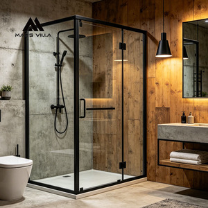 Mars Villa SGCC CE EN12150 Projet d'hôtel standard Porte à charnière certifiée pour entreprise Cabine de douche sans cadre personnalisée - Product Image 2