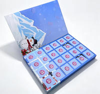 Calendrier de l'Avent de Noël personnalisé imprimé sur mesure, 24 jours, en matériaux recyclés écologiques, pliables et biodégradables, en forme de livre, pour les fêtes