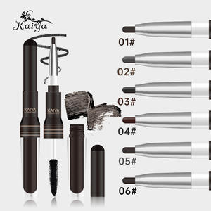 Doble cabeza de maquillaje de ojos Duo pluma negro Cera Gel Liner y Maskara <span class=keywords><strong>Rimel</strong></span> Etiqueta Privada, 4D de fibra de rímel delineador de ojos - Product Image 1