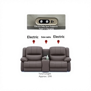 Luxury Artificial Leather Sectional <b>Sofa</b> Set with Massage & Adjustable Features Modern Design <b>for</b> Living Room & Bedroom Mall - Product Image 5