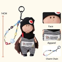 En gros, Décoration créative faite à la main en forme de cerise, Poupée pomme de terre en salopette, Pendentif de sac en chaîne de perles étoile colorée, Ornement cadeau pour filles