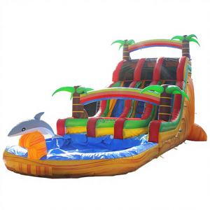 Tobogán Acuático Inflable de PVC Amarillo con Diseño de Ondas para Niños y Adultos, para Parques Acuáticos y Centros Comerciales - Product Image 1