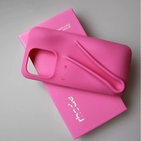 Étui de protection pour téléphone portable en silicone souple antichoc de marque avec gloss à lèvres de luxe