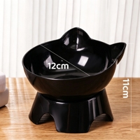 Bol pour chat incliné portable en plastique, mignon, avec protection du cou, base antidérapante, facile à nettoyer, pour nourriture et eau, pour chats d'intérieur
