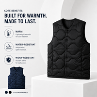 Veste sans manches pour homme pour l'automne, couleur unie, style sportif, polyester/coton, simple boutonnage, rembourrage en duvet