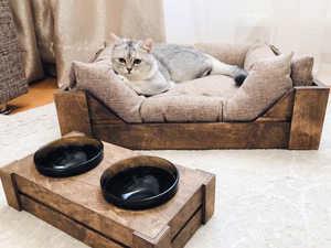 Wooden Cat Dog <strong>Bed</strong> Elevated <strong>Pet</strong> <strong>Bed</strong> Furniture Wood Dog <strong>Bed</strong> Frame - Product Image 2