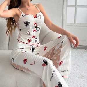 Pijamas de mujer con estampado floral, camisón de alta calidad, conjunto de moda de verano, pijamas de seda satinada para mujer, ropa de dormir para mujer y Niña - Product Image 1