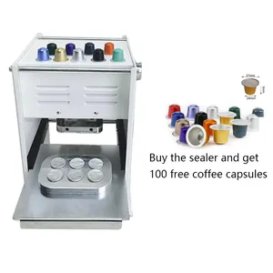 Semi automatic heat sealed plastic hard cup nespresso coffee capsule sealing machine