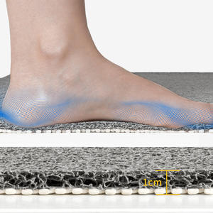 Tapis de bain rectangulaire antidérapant en PVC, couleur unie, design minimaliste, pour la protection du sol de la salle de bain et de la douche, épaisseur 1 cm - Product Image 1