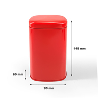 Boîte de rangement hermétique personnalisée en fer blanc, rectangulaire, à coins arrondis, pour café et thé
