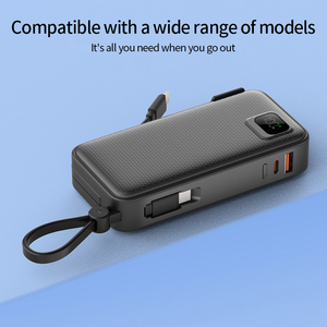 Xách tay 10000mAh 2-in-1 LED hiển thị kỹ thuật số ngân hàng điện kép Cáp dữ liệu cho nhiều thiết bị plug-in Trạm di động 20 Wát - Product Image 5