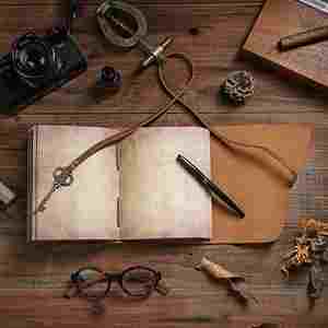 Customized Embossed Logo Vintage First-Layer Cowhide Notebook Handcrafted With Magic Key Design Diary & <b>Notepad</b>-Gift - Product Image 4