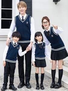 2021 nuevo <span class=keywords><strong>uniforme</strong></span> escolar azul <span class=keywords><strong>para</strong></span> profesores, chaleco <span class=keywords><strong>para</strong></span> profesores, suéter tejido de punto, estilo de la Academia británica, poliéster/algodón - Product Image 2