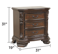 Ensemble de chambre à coucher 4 pièces convertible moderne et traditionnel pour lit Queen, hauteur réglable, écoresponsable, avec sculptures en bois complexes, mobilier de maison