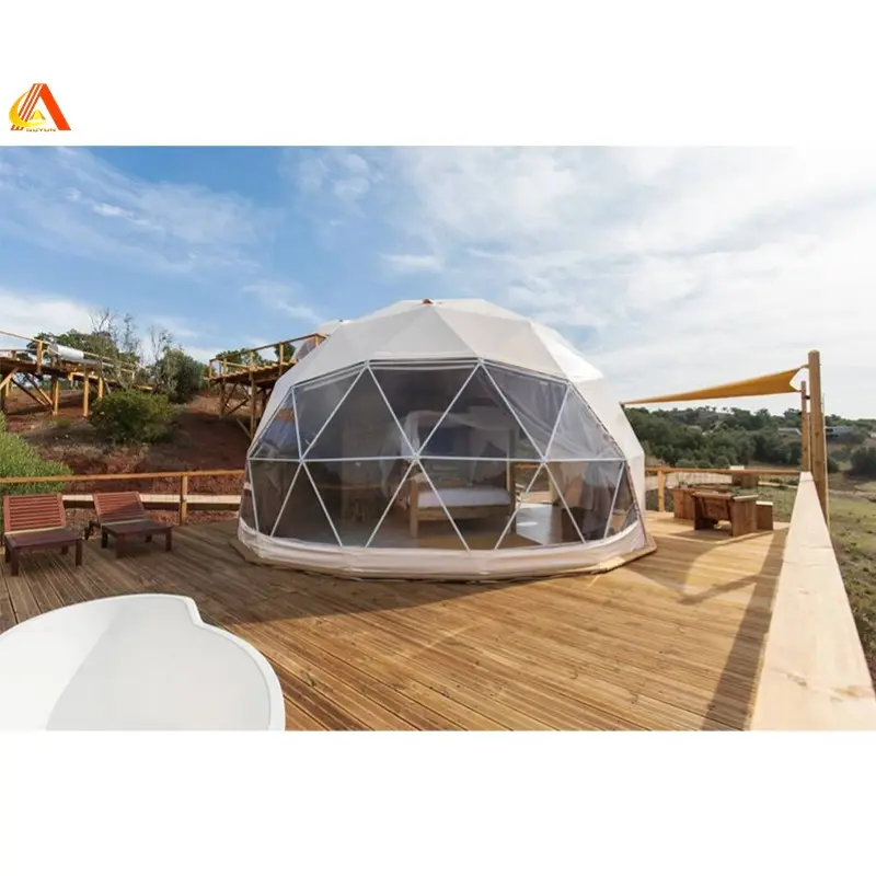 Kuppel zelt Outdoor Hotel Resort PVC Freizeit Runde Leinwand Geodätische Glamping Kuppel Haus Zelt Zum Verkauf