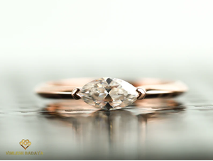 Anillo de compromiso solitario de diamante de laboratorio certificado por IGI de lujo, E-F VS, oro sólido de 14K, anillo de propuesta para mujer, joyería fina. - Product Image 6