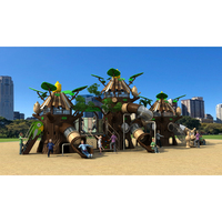 Toboggan pour aire de jeux sur le thème de la jungle ensemble complet d'équipement de terrain de jeu en plastique pour enfants