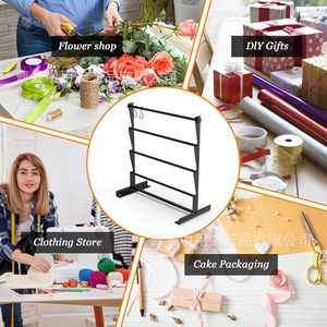 Estante de almacenamiento de cintas montado en la pared con soporte para papel de regalo, organizador de suministros para floristería y manualidades, acabado con recubrimiento en polvo - Product Image 3