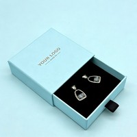 Boîte de rangement de bijoux de luxe personnalisée avec logo, vente en gros, pour boucles d'oreilles, bracelets, colliers, bagues, en carton avec tiroir coulissant et encre de soja