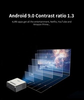 Projecteur LCD portable 800 ANSI avec mise au point automatique, système Android 9.0, résolution Full HD 1920*1080P, double WiFi, Bluetooth, Smart TV, pour films à domicile