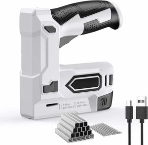 Pistola de Clavos Inalámbrica 4V de Iones de Litio, Clavadora y Grapadora 2 en 1, Pistola de Clavos Eléctrica a Batería con Cargador USB - Product Image 1