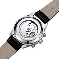 Montre automatique de luxe pour homme SENORS avec bracelet en cuir, cadran en cristal saphir, boîtier en alliage, design élégant, résistante à l'eau