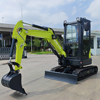 Mini-pelleuse Derette RT25 avec système de changement rapide d'accessoires : brise-roche, tarière, grappin – Excavatrice compacte pour tâches de terrassement polyvalentes