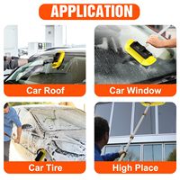 Brosse de nettoyage à poils doux pour poteau télescopique de 12 pieds manche long de 12 pouces pour lavage de voiture panneaux solaires RV camion bateau maison