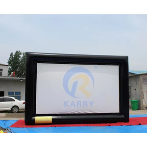 Écran de projection gonflable commercial personnalisé en forme de château, en PVC durable, pour la location de fêtes en extérieur - Product Image 3