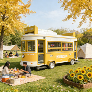 Popular Style Retro Food <b>Trailer</b> Mobile Ice Cream Truck Vintage Style Street Vending Food Cart - Product Image 1