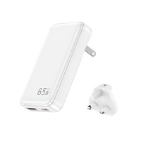 Chargeur rapide GaN 65W PD transfrontalier pour téléphone portable et ordinateur portable avec adaptateur standard européen