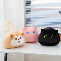 EN STOCK Peluche personnalisée chat noir mignon et doux, coussin oreiller chien/chat noir et blanc