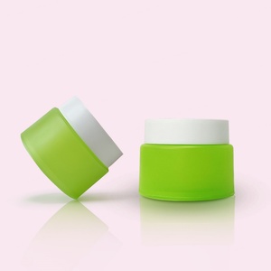 Pot cosmétique en plastique PP personnalisé, vide, vert, à double paroi, rond, mat, givré, pour crème visage, avec couvercle, 25g, 50g, 100g - Product Image 3