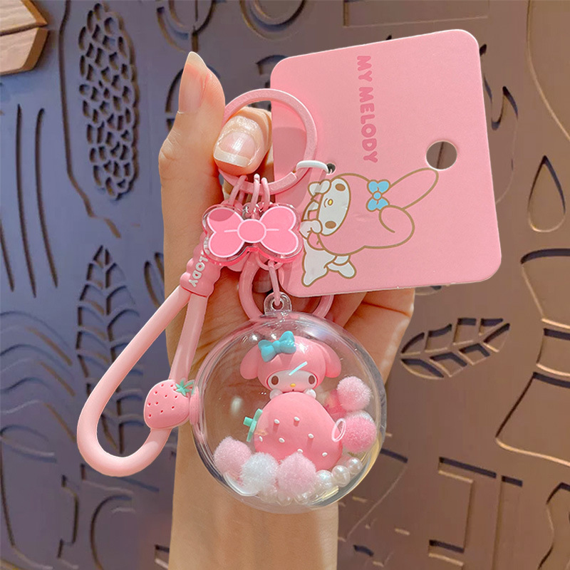 Genuine Cute My Melody Strawberry Ball Keyring Creative Gift