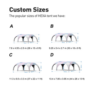 เต็นท์ลมแบบกำหนดเอง ดีไซน์โมดูลาร์ โครงสร้างลม โดมลมเป่าลม เต็นท์ทรงศาลาเป่าลมสำหรับงานอีเว้นท์ - Product Image 4