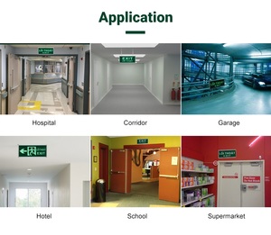 Wall Mounted Indoor Stair Iron Body 3W <b>Rechargeable</b> <b>Led</b> Fire Exit Sign Emergency <b>Lights</b> - Product Image 2