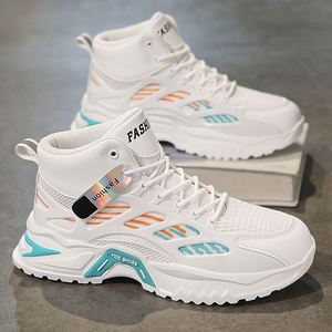 รองเท้าผ้าใบผู้ชายแบบผูกเชือก ระบายอากาศได้ดี ทรงสูง พื้นหนา แฟชั่นทันสมัย พื้นยาง เหมาะกับทุกฤดูกาล สำหรับเล่นเทนนิสและเพิ่มสไตล์ - Product Image 1