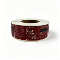 Autocollant adhésif personnalisé en vinyle thermosensible imprimé pour pot d'herbes Qust Al-Hindi, résistant à l'eau, anti-UV, en rouleau, forme personnalisée découpée