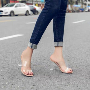 Sandales à Talons Hauts d'Été pour Femme, Nouveau Design, Bout Ouvert, Sexy, <span class=keywords><strong>Talon</strong></span> Épais, Claquettes Transparente, Respirante, Printemps - Product Image 6