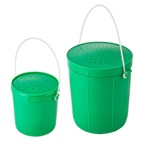 Pêche en plastique Petit seau de ver de terre Portable Leurre à main Seau d'appât Respirant Ver rouge Boîte d'appâts vivants frais