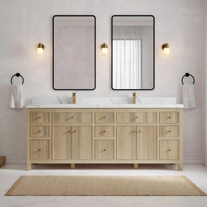 Mobile <span class=keywords><strong>Bagno</strong></span> Cavio di Lusso Personalizzato, Moderno con Cassetti Scanalati, Ampio Spazio di Archiviazione in Legno - Product Image 4