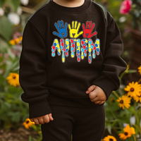 Grande réduction : Transferts thermocollants en vinyle imprimable, motifs strass scintillants et colorés sur le thème de l'autisme pour T-shirts