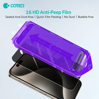Protection d'écran en verre trempé Coteci, anti-rayures, incassable, installation facile, pour iPhone 16 Plus Pro Max
