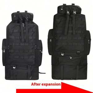 Sac à dos de randonnée 100L pour hommes et femmes avec motif camouflage, grande capacité, fermeture éclair, idéal pour le camping, la randonnée et les voyages - Product Image 4